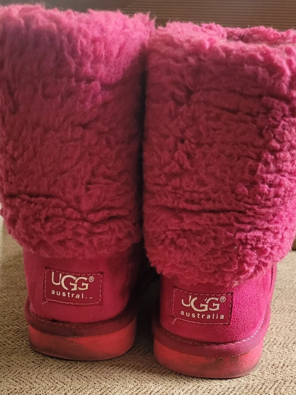 Vibrant pink UGG boots